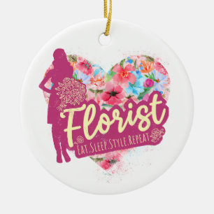 Florist Blumen Mit Herz Vintage-Gartendesign Keramik Ornament