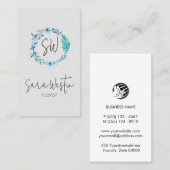 Florist Blumen Monogramm Visitenkarte (Vorne/Hinten)