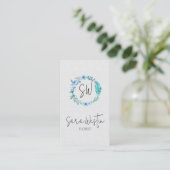Florist Blumen Monogramm Visitenkarte (Stehend Vorderseite)