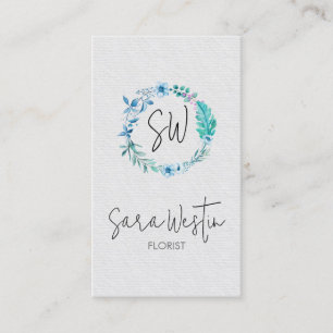 Florist Blumen Monogramm Visitenkarte