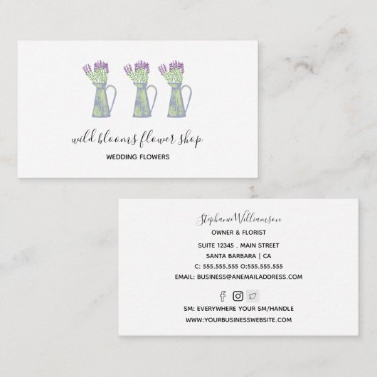 Florist | Blumen Shop Niedliche Visitenkarte (Vorne/Hinten)