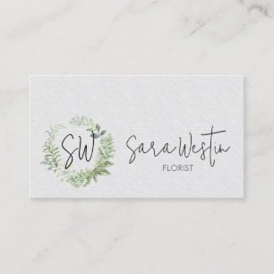 Florist Blumenmonogramm Visitenkarte