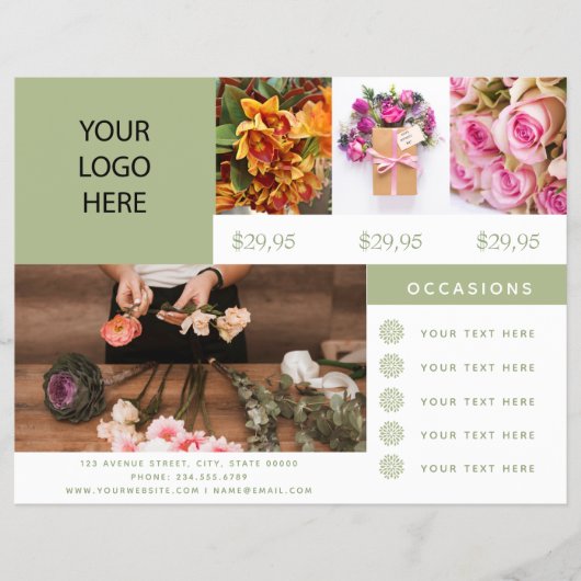 Florist Business Foto Logo Flyer (Vorne)
