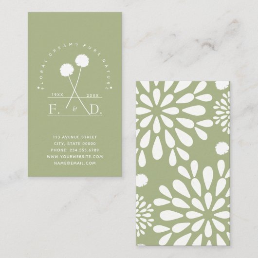 Florist Business Minimalistisch Visitenkarte (Vorne/Hinten)