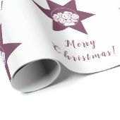 Florist Custom Logo Frohe Weihnachten Lila & Weiß Geschenkpapier (Rolleneckpunkt)