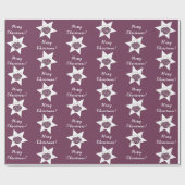 Florist Custom-Logo Frohe Weihnachten Weiß und Lil Geschenkpapier (Flach)