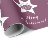 Florist Custom-Logo Frohe Weihnachten Weiß und Lil Geschenkpapier (Rolleneckpunkt)