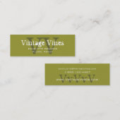 Florist Customizable Business Card Monogramme Mini Visitenkarte (Vorne/Hinten)