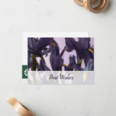 🌷 Florist Edition Custom Iris Foto 'Best Wishs' Mitteilungskarte (Vorderseite/Rückseite Beispiel)