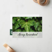 Florist Edition 🌿 Ivy Foto 'Always Remembered' Mitteilungskarte (Vorderseite/Rückseite Beispiel)