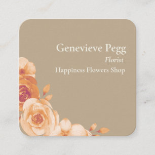 Florist Einfach Minimalistisch Vintag Florist Quadratische Visitenkarte