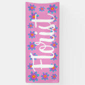 FLORIST Farbige Blume Rosa Banner (Vertikal)