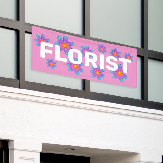 FLORIST Farbige Blume Rosa Banner (Äußeres Gebäude)