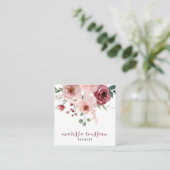 Florist Floral Botanic Square Business Card Quadratische Visitenkarte (Stehend Vorderseite)