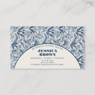 Florist Floral Designer Blau Botanisch Visitenkarte