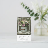 Florist Floral Designer Business Card Visitenkarte (Stehend Vorderseite)