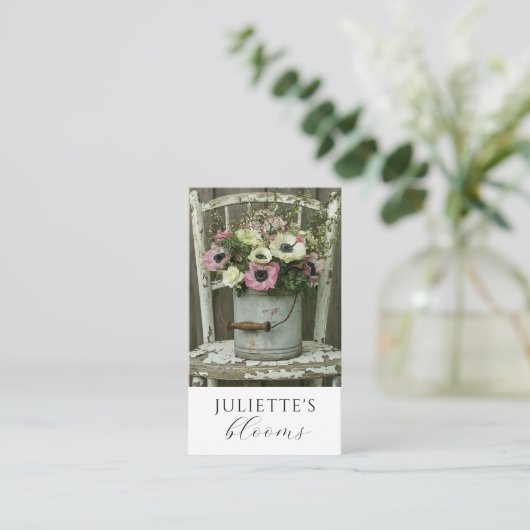 Florist Floral Designer Business Card Visitenkarte (Stehend Vorderseite)