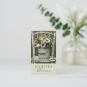 Florist Floral Designer Business Card Visitenkarte (Stehend Vorderseite)