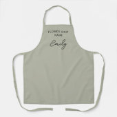 Florist Flower Shop Name Employee Sage Green Schürze (Vorderseite)