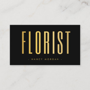 Florist Foto QR-Code Schwarz und Gold Visitenkarte