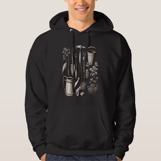 Florist Gardener Dad Grayscale Gardening Tools  2 Hoodie (Vorderseite)