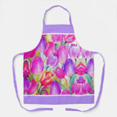 Florist Gardener Pink Aquarellblume Schürze (Vorderseite)