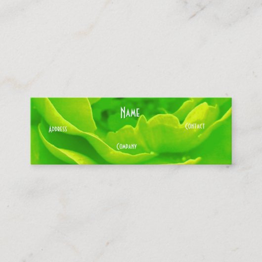 Florist - Green Pink Rose Mini Visitenkarte (Vorderseite)