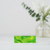 Florist - Green Pink Rose Mini Visitenkarte (Stehend Vorderseite)