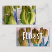 Florist - Hellgrüne Tulpen Visitenkarte (Vorne/Hinten)