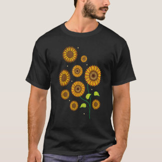 Florist Hippie Blume Gardener Vintag Yellow Sunf T-Shirt
