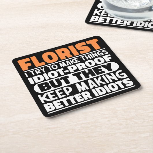 Florist Ich versuche, Dinge zu machen Lustige Sprü Rechteckiger Pappuntersetzer (angewinkelt)