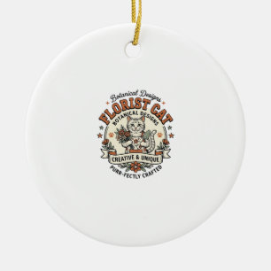 Florist Katze Florist Katze Vintage Vector Art-Shi Keramik Ornament
