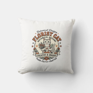 Florist Katze Florist Katze Vintage Vector Art-Shi Kissen