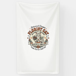 Florist Katze Florist Katze Vintage Vektor Art Shi Banner