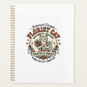 Florist Katze Florist Katze Vintage Vektor Art-Shi Planer