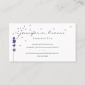 Florist Lavender Herb Leaf Botanical Visitenkarte (Rückseite)