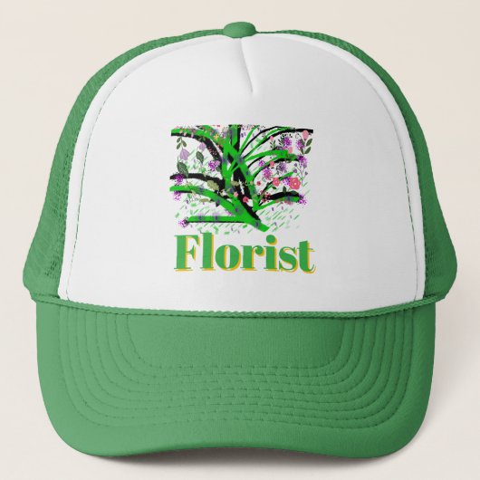 Florist Logo Grün Truckerkappe (Vorderseite)