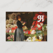 FLORIST MACHT EIN BOUQUET MIT FARBEN BLUME VISITENKARTE (Rückseite)