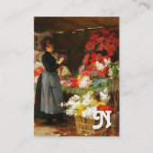 FLORIST MACHT EIN BOUQUET MIT FARBEN BLUME VISITENKARTE (Rückseite)