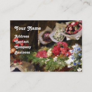 FLORIST MACHT EIN BOUQUET MIT FARBEN BLUME VISITENKARTE