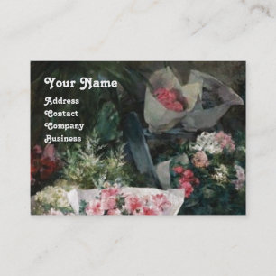 FLORIST MACHT EIN BOUQUET MIT FARBEN BLUME VISITENKARTE