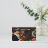 FLORIST MACHT EIN BOUQUET MIT FARBEN BLUME VISITENKARTE (Stehend Vorderseite)