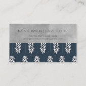 Florist | Monogramm und Wasserfarbblock Visitenkarte (Rückseite)