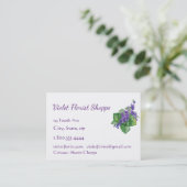 Florist Nature Blume Wasserfarben Violett Pflanze Visitenkarte (Stehend Vorderseite)