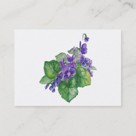 Florist Nature Blume Wasserfarben Violett Pflanze Visitenkarte (Rückseite)
