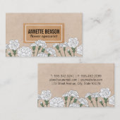 Florist | Nelken (weiß) Visitenkarte (Vorne/Hinten)