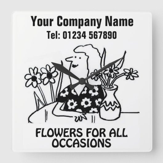 Florist oder Blume Shop Cartoon Uhr (Vorderseite)