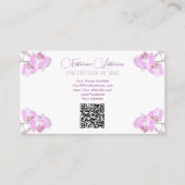 Florist orchid flower monogram calligraphy QR-Code Visitenkarte (Rückseite)