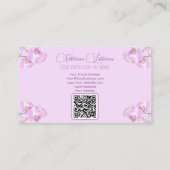 Florist orchid flower monogram calligraphy QR-Code Visitenkarte (Rückseite)