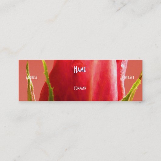 Florist - Rosa blaue Rose Mini Visitenkarte (Vorderseite)